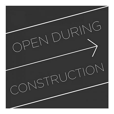 CGSignLab | פתוח במהלך הבנייה -שחור בסיסי נצמד חלון | 24 x24